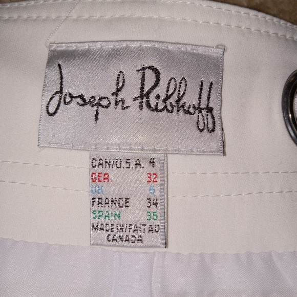 Joseph Ribkoff NWT Skort Braided Rope Belt Woman's Size 4 White Preppy Tennis - Picture 3 of 10